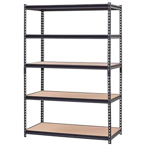 Muscle Rack 48'' W x 24'' D x 72'' H 5-Shelf Steel Shelving, Black