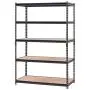 Muscle Rack 48'' W x 24'' D x 72'' H 5-Shelf Steel Shelving, Black Muscle Rack 48'' W x 24'' D x 72'' H 5-Shelf Steel Shelving, Black