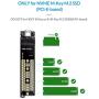 ORICO NVME M.2 to Type-C USB3.1 Gen2 10Gbps Transparent External Hard Drive Adapter Enclosure for 2280 2260 2242 2230 PCI-E M2 M-Key SSD, USB Type C Converter Case (TCM2-Black)