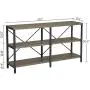 KICODE Rustic Console Table, 55 Inch Sofa Table with Storage Shelf, Industrial Hallway Table, 3 Shelf Open Bookshelf (Dark Gray Oak) KICODE Rustic Console Table, 55 Inch Sofa Table with Storage Shelf, Industrial Hallway Table, 3 Shelf Open Bookshelf (Dark Gray Oak)