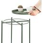 CERBIOR Tray End Table, Round Metal Tray Table Side Sofa Table Anti-Rust and Waterproof Outdoor & Indoor Snack Table Accent Coffee Table, Dark Green