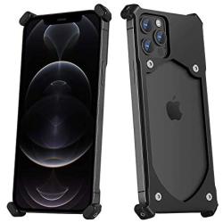 [iPhone 12/12 Pro] BeraShield Titanium Metal Slim Battery Case [Military Drop Tested, Lightweight, Naked Feel, Durable] Compatible with iPhone 12/12 Pro (Black)