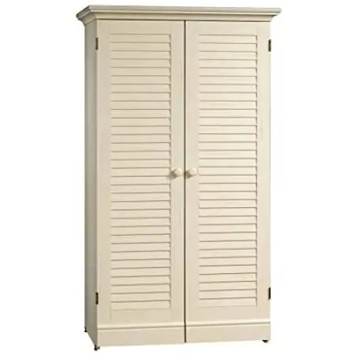 Sauder Harbor View Craft and Sewing Armoire with Table, Antiqued White finish Sauder Harbor View Craft and Sewing Armoire with Table, Antiqued White finish
