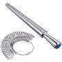LUCWI Ring Sizer Measuring Tool Set Including Ring Mandrel Metal Ring Sizer Guage Kit Rubber Jewelers Mallet Hammer, Ring Measurement Stick Steel Finger Sizing Measuring Tools Jewelry Making Kit