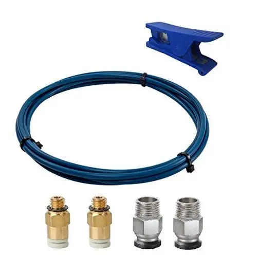 CHPOWER PTFE Bowden Tubing (2 Meter) XS Series for 1.75mm Filament with PTFE Teflon Tube Cutter + Upgraded PC4-M6 and PC4-M10 Pneumatic Fittings with Metal Teeth and Collet Clip CHPOWER PTFE Bowden Tubing (2 Meter) XS Series for 1.75mm Filament with PTFE Teflon Tube Cutter + Upgraded PC4-M6 and PC4-M10 Pneumatic Fittings with Metal Teeth and Collet Clip