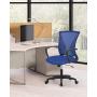 Home Office Chair Mid Back PC Swivel Lumbar Support Adjustable Desk Task Computer Ergonomic Comfortable Mesh Chair with Armrest (Blue)