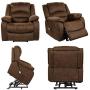 OT QOMOTOP Power Lift Recliner Chair, Electric Power Lift Recliner Chair Sofa for Elderly, Soft Fabric Design with Side Pockets & USB Ports, Supports up to 360 lbs (Brown)