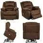 OT QOMOTOP Power Lift Recliner Chair, Electric Power Lift Recliner Chair Sofa for Elderly, Soft Fabric Design with Side Pockets & USB Ports, Supports up to 360 lbs (Brown) OT QOMOTOP Power Lift Recliner Chair, Electric Power Lift Recliner Chair Sofa for Elderly, Soft Fabric Design with Side Pockets & USB Ports, Supports up to 360 lbs (Brown)