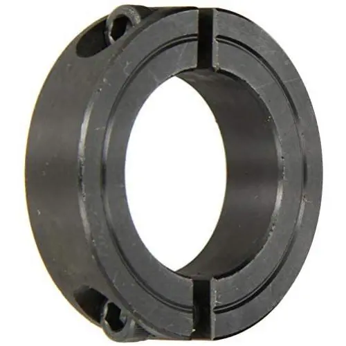 Mild Steel, Black Oxide Plating, Clamping Collar, 1 3/8 inch bore, 2 1/4 inch OD, 9/16 inch Width, 1/4-28 x 3/4'' Clamp Screw, Metallics (1 Pack)