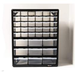 Homak 39-Drawer Parts Organizer, Black, HA01039001