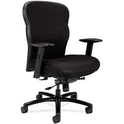 HON Wave Mesh Big and Tall Executive Chair | Knee-Tilt | Adjustable Arms | Black Fabric Seat | HVL705 Model