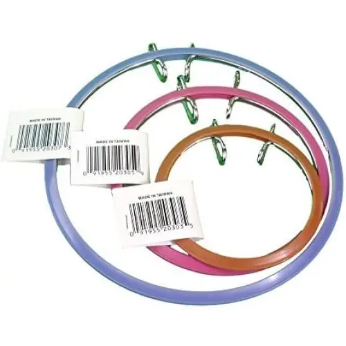 Frank A. Edmunds Set of 3 Assortment, 3-inch, 5.5-inch and 7-inch Spring Tension Embroidery Hoops,