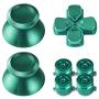 TOMSIN Metal Buttons for DualShock 4, Aluminum Metal Thumbsticks Analog Grip & Bullet Buttons & D-pad for PS4 Controller (Green)