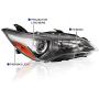 Spec-D Tuning Gunmetal Clear Projector Headlights for 2015-2017 Toyota Camry Head Light Assembly Left + Right Pair