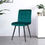Duhome Upholstered Velvet Dining Chairs Reception Chairs, Tufted Accent Living Room Chairs with Metal Legs for Living Room/Kitchen/Vanity Set of 4 Atrovirens