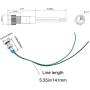 mxuteuk 5 Pcs 110V-220V 8mm 5/16'' LED Metal Indicator Light Waterproof Signal Lamp Red Yellow Blue Green White with Wire for Car Truck Boat M8-110P