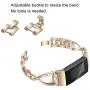 Joyozy Metal X-Link Bling Bands Compatible with Fitbit Charge 3/ Charge 3 SE Smartwatch, Replacement Wrist Accessory Fitness Bands Straps Bracelet Wristbands Women Men(Champagne Gold)