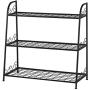FaithLand 3-Tier Indoor/Outdoor Metal Plant Stand, Flower Pots Holder, Plant Display Rack, Stand Shelf, Shoe Organizer, Utility Storage Organizer Rack