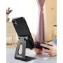 Adjustable Cell Phone Stand, CreaDream Phone Stand, Cradle, Dock, Holder, Aluminum Desktop Stand Compatible with Phone Xs Max Xr 8 7 6 6s Plus SE Charging, Accessories Desk,All Mobile Phones-Black