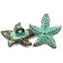 Bezelry 12 Pieces Starfish Mint Patina Varnished Metal Shank Buttons 19mm (Mint Patina)