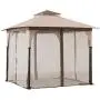 Sunjoy Shelby 9.5x9.5 ft. 2-Tone Steel Gazebo, Tan and Brown