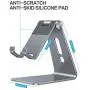 Adjustable Cell Phone Stand, OMOTON C2 Aluminum Desktop Phone Holder Dock Compatible with iPhone 11 Pro Max Xs XR 8 Plus 7 6, Samsung Galaxy, Google Pixel, Android Phones, Grey