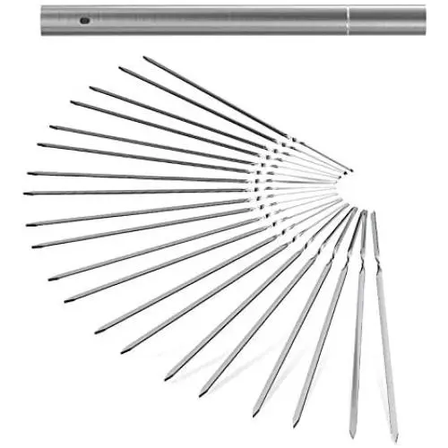 ADSDIA Metal skewers for Grilling Kabob Skewers 14'' Flat BBQ Barbecue Skewer Stainless Steel Shish Kebob Sticks Grilling Skewers Set,Reusable BBQ Sticks,20 Pack ADSDIA Metal skewers for Grilling Kabob Skewers 14'' Flat BBQ Barbecue Skewer Stainless Steel Shish Kebob Sticks Grilling Skewers Set,Reusable BBQ Sticks,20 Pack