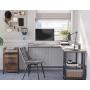 VASAGLE Computer Desk, 54-Inch L-Shaped Corner Desk, Writing Study Workstation with Shelves, Home Office, Industrial Style PC Laptop Table, Space-Saving, Easy to Assemble, Greige and Black ULWD72MB