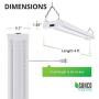 Sunco Lighting 4 Pack LED Utility Shop Light, 4 FT, Linkable Integrated Fixture, 40W=260W, 5000K Daylight, 4500 LM, Clear Lens, Surface/Suspension Mount, Pull Chain, Garage - ETL, Energy Star