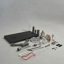 Yamix Stirling Engine Model, Hot Air Stirling Engine Assembly Kit with 4 LED Lights, Metal Cylinder and Base