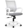 NEO CHAIR Office Chair Computer Desk Chair Gaming - Ergonomic Mid Back Cushion Lumbar Support with Wheels Comfortable Blue Mesh Racing Seat Adjustable Swivel Rolling Home Executive (Grey)