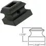 Shoe for Iron Balusters (50-Pack) Stair Parts Flat Shoes with Set Screw for use with 1/2'' Square Scroll Basket Twist Knuckle Iron Balusters (Real Satin Black not Matte)