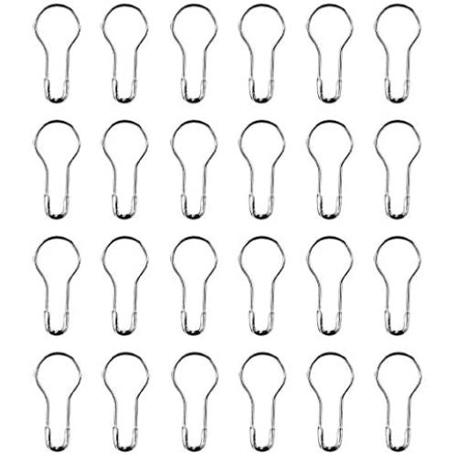Floranea 100 Pcs 0.8 Inch Safety Pins Bulb Guard Metal Small Calabash for Knitting Stitch Markers Sewing Quilting DIY Clothing Craft Making Home Accessories (Silver)