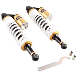 Mallofusa Motorcycle Pair Rear 400mm Shock Absorbers For Yamaha Suzuki ATV Scooters Street Bike White Golden