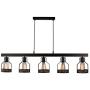 Unitary Brand Antique Black Metal Long Kitchen Island Light with 5 E26 Bulb Sockets 200W Painted Finish