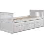 Twin Captain’s Bed Storage daybed with Trundle and Drawers for Kids Guests (White)