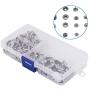HEEPDD 40Sets Metal Snap Button Mixed Sizes DIY Fixing Set Durable Material Press Button Fastener with Setting Tool for Clothes Bags Wallet Packet(Silver)