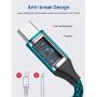 USB C to USB C 60W Cable, JSAUX 3-Pack [10ft+6.6ft+3.3ft] USB Type C Charger Cord Compatible with Samsung Galaxy S20+ Note 20 Ultra Note 10+, iPad Pro 2020/2018, Pixel 2/3/3a/4 XL, etc-Green