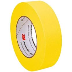 3M Automotive Refinish Masking Tape, 06654, 36 mm x 55 m, Yellow, Paint Prep, Booth Masking, Fine Lines, Jamb Masking