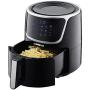 GoWISE USA GW22956 7-Quart Electric Air Fryer with Dehydrator & 3 Stackable Racks, Led Digital Touchscreen with 8 Functions + Recipes, 7.0-Qt, Black/Silver