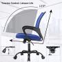 Ergonomic Office Chair Cheap Desk Chair Mesh Computer Chair Back Support Modern Executive Adjustable Chair Task Rolling Swivel Chair for Women, Men(Blue)