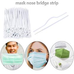 300 Pieces 3.94 Inch Nose Bridge Strip PE Wrapped Metal Strips Plastic Nose Wires for DIY Crafts Sewing