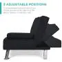 Best Choice Products Linen Upholstered Modern Convertible Folding Futon Sofa Bed w/Removable Armrests, Metal Legs, 2 Cupholders - Black Best Choice Products Linen Upholstered Modern Convertible Folding Futon Sofa Bed w/Removable Armrests, Metal Legs, 2 Cupholders - Black