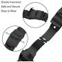 FERNBE Mirror Surface Stainless Steel Watch Band 18mm 20mm 22mm 24mm Strap Metal Replacement Bracelet with Double-Button safety Clasp for Mens Womens Watch Black Silver (Black, 24mm)