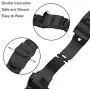 FERNBE Mirror Surface Stainless Steel Watch Band 18mm 20mm 22mm 24mm Strap Metal Replacement Bracelet with Double-Button safety Clasp for Mens Womens Watch Black Silver (Black, 24mm)