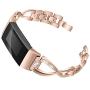 Joyozy Metal X-Link Bling Bands Compatible with Fitbit Charge 3/ Charge 3 SE Smartwatch, Replacement Wrist Accessory Fitness Bands Straps Bracelet Wristbands Women 5.5-8.0(Rosegold)