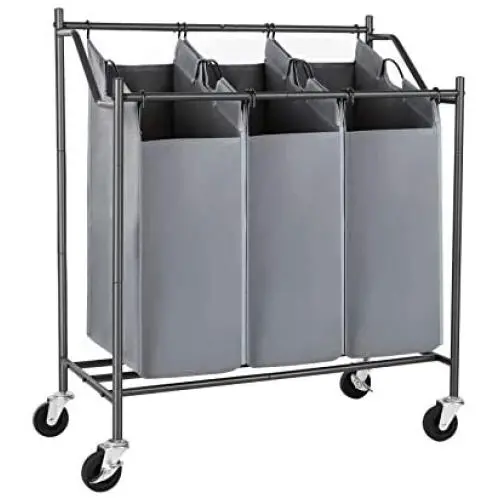 SONGMICS Laundry Clothes Sorters, 3-Bag, Gray