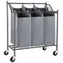 SONGMICS Laundry Clothes Sorters, 3-Bag, Gray
