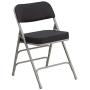 Flash Furniture HERCULES Series Premium Curved Triple Braced & Double Hinged Black Pin-Dot Fabric Metal Folding Chair