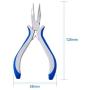 Pandahall 1pc Carbon-Hardened Steel Ferronickel Bent Nose Metal Finding Bedning Tool Handy Jewelry Plier 5x2.28 Inch